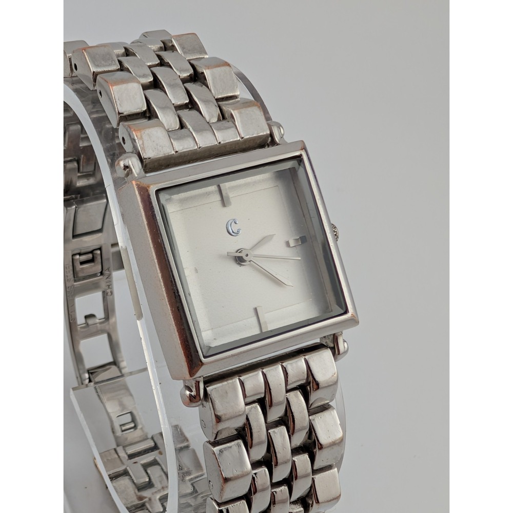 Charming Charlie Watch Women 24mm Silver Case 7.25" Band- New Battery